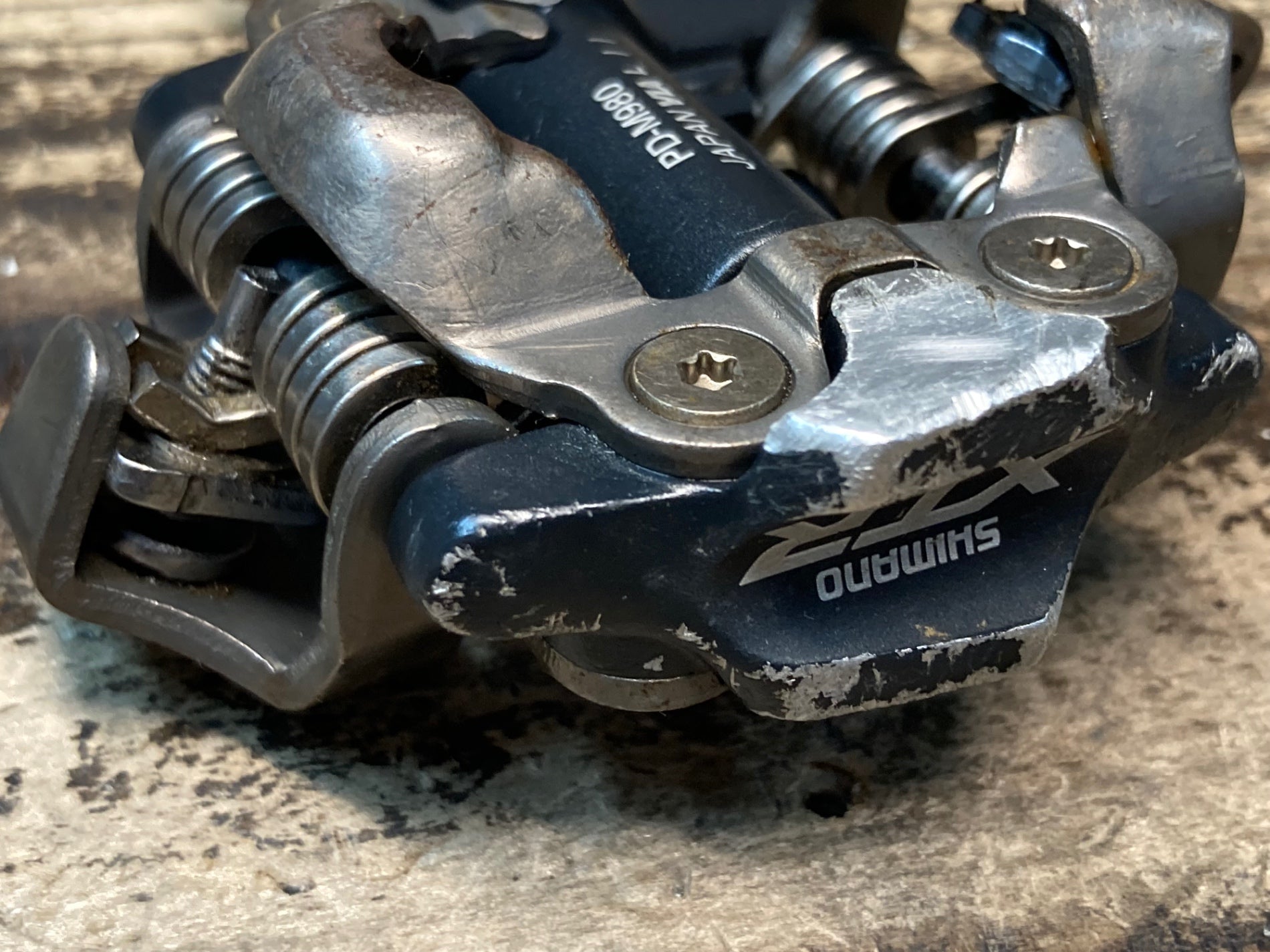 JK754 シマノ SHIMANO XTR PD-M980 ビンディングペダル 左 ※サビ