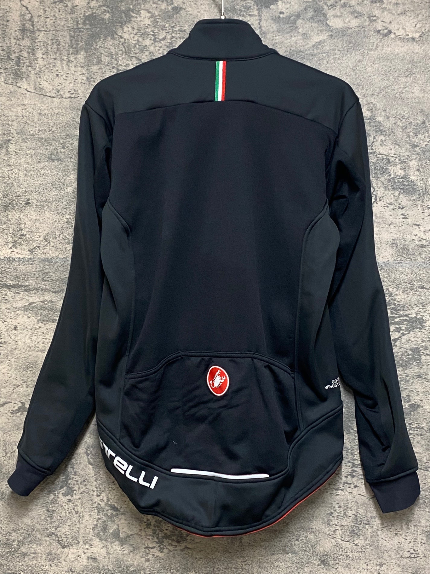 JO287 カステリ CASTELLI 長袖 サイクルジャケット 黒 赤 S 裏起毛