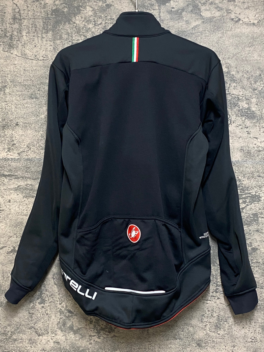 JO287 カステリ CASTELLI 長袖 サイクルジャケット 黒 赤 S 裏起毛 GORE WINDSTOPPER