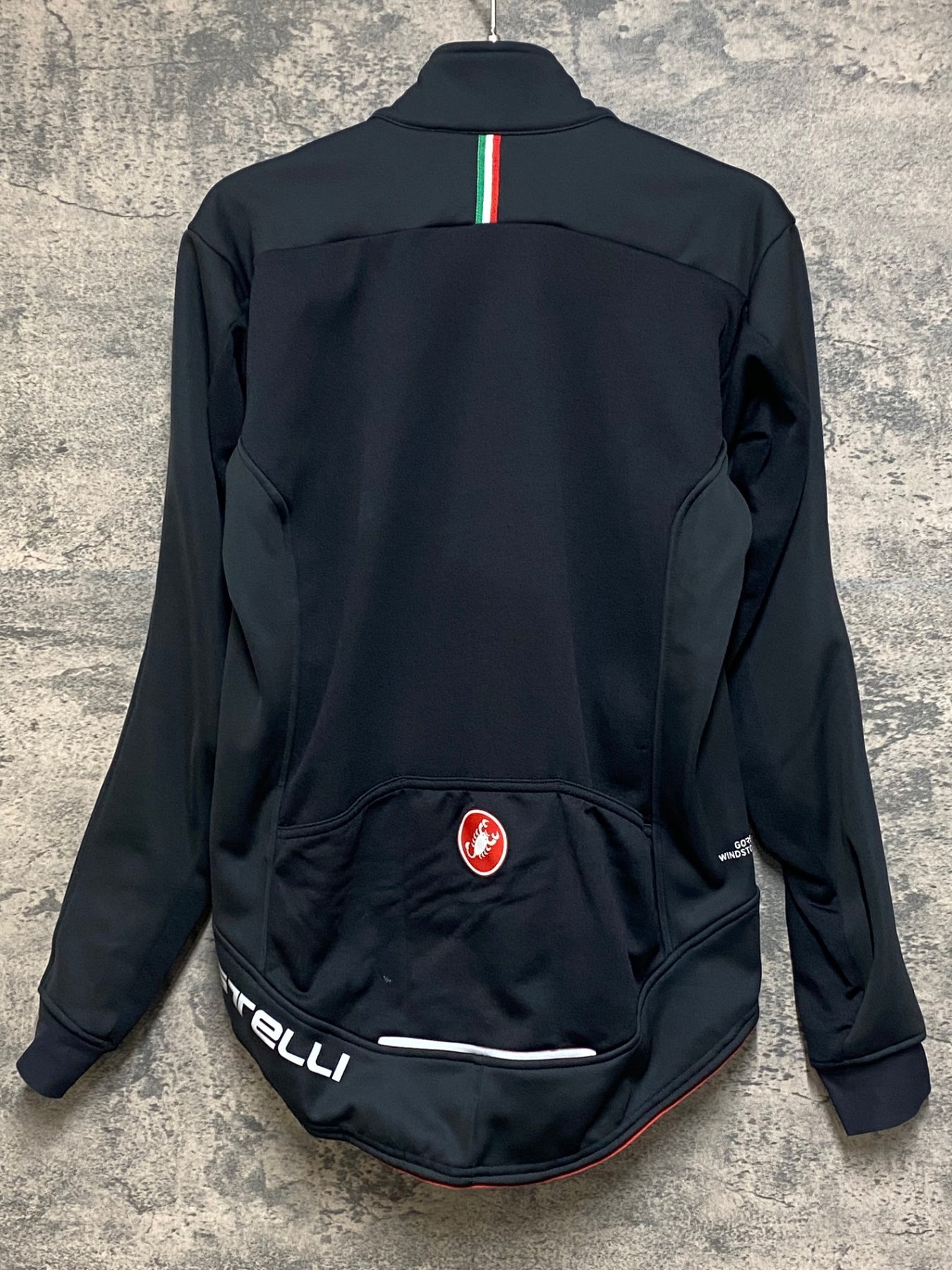 JO287 カステリ CASTELLI 長袖 サイクルジャケット 黒 赤 S 裏起毛