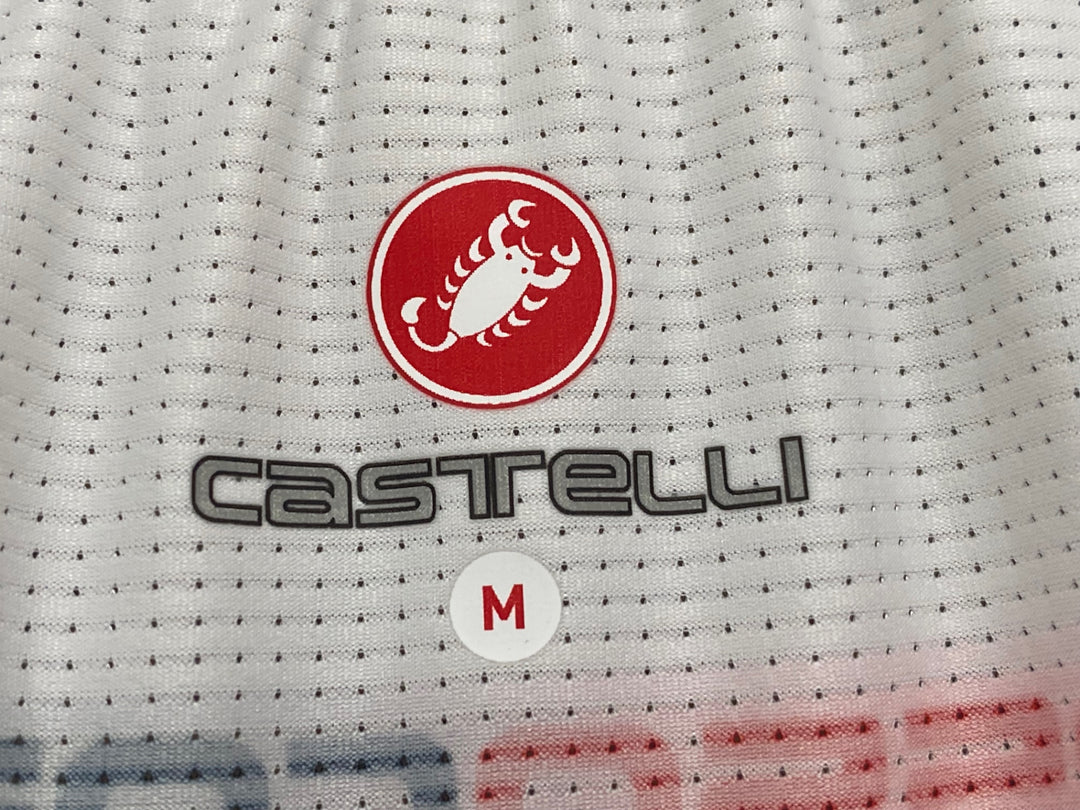 KH168 カステリ CASTELLI ロッソコルサ ROSSO CORSA 半袖 サイクルジャージ 白 M