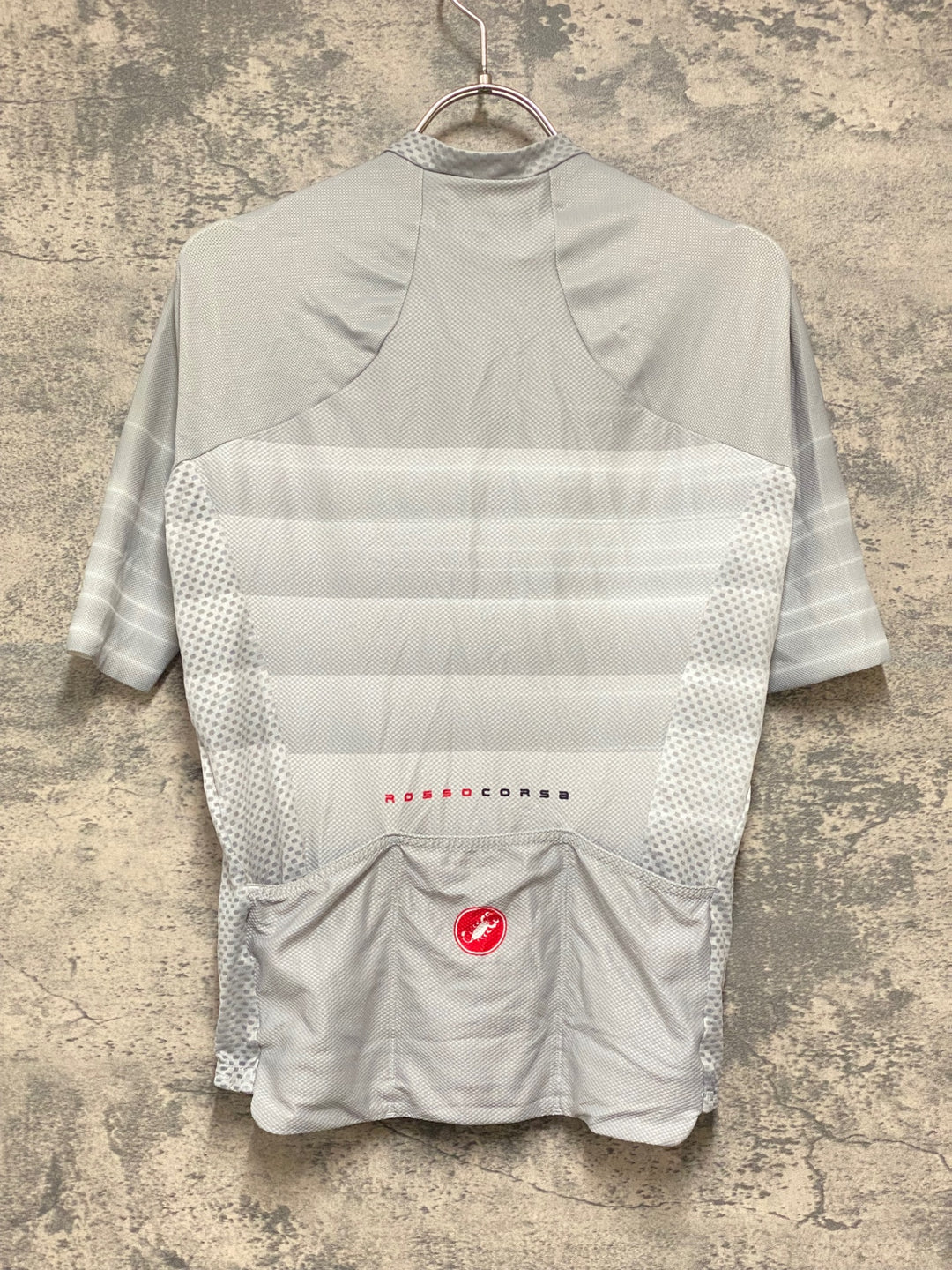 KB693 カステリ CASTELLI ROSSO CORSA 半袖 サイクルジャージ グレー白 M