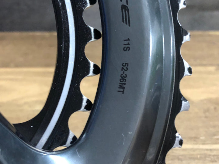 KA731 シマノ SHIMANO デュラエース DURA-ACE FC-R9100 11S 165mm 52/36t 4iiii 両足計測パワーメーター付属 ※パワーメーター割れ