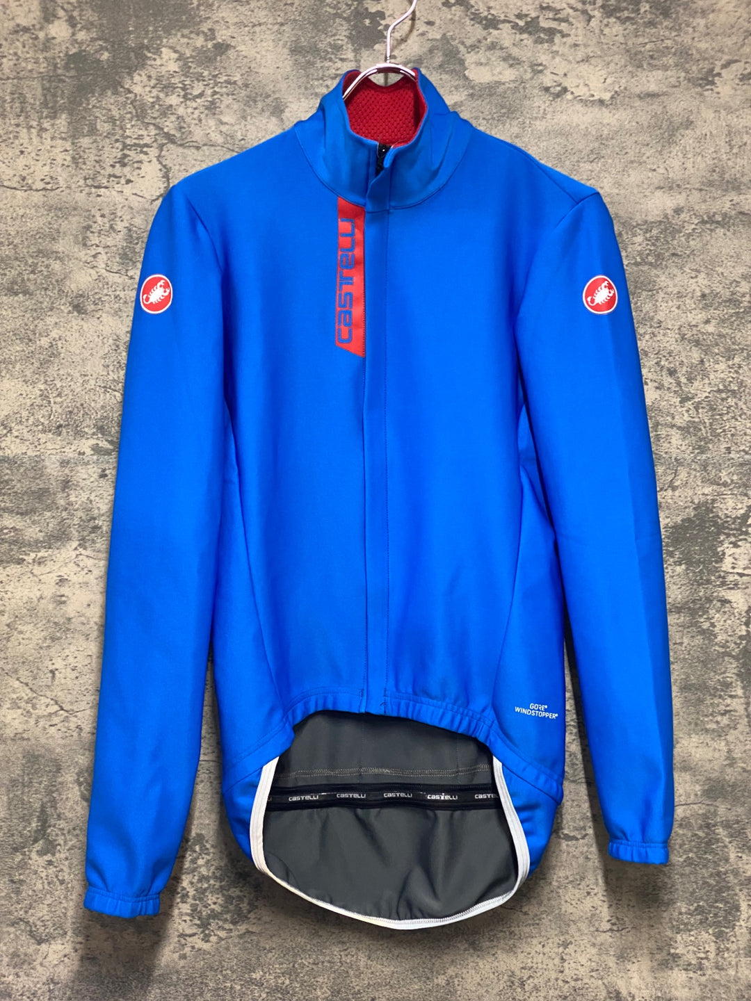 KO899 カステリ CASTELLI 長袖 サイクルジャージ 青 S GORE WINDSTOPPER