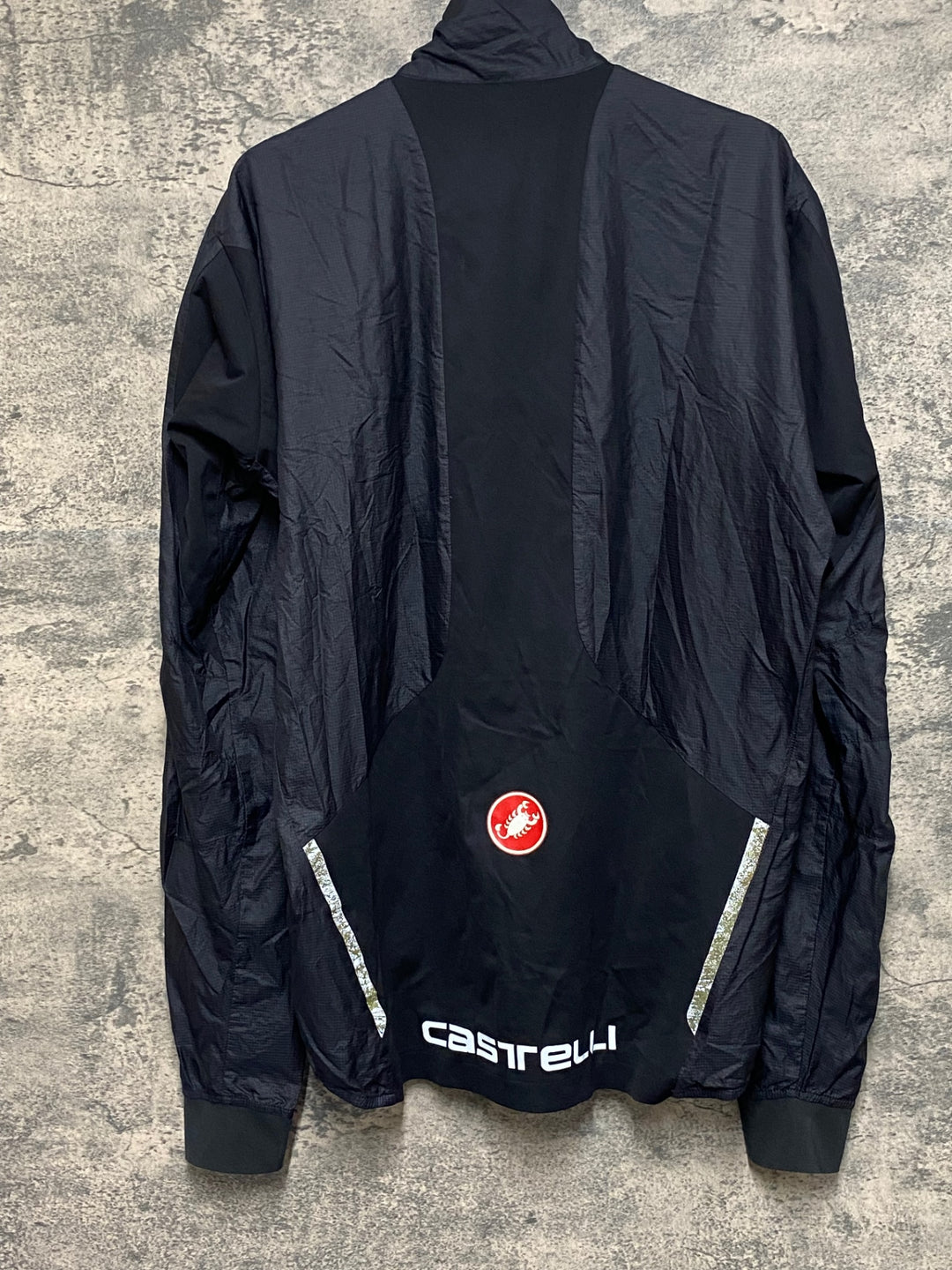 KF201 カステリ CASTELLI 長袖 ウィンドブレーカー 黒 L ※反射材劣化