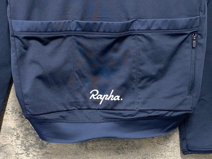 JW287 ラファ Rapha CORE LONG SLEEVE JERSEY 長袖 サイクルジャージ ダークネイビー L 裏起毛