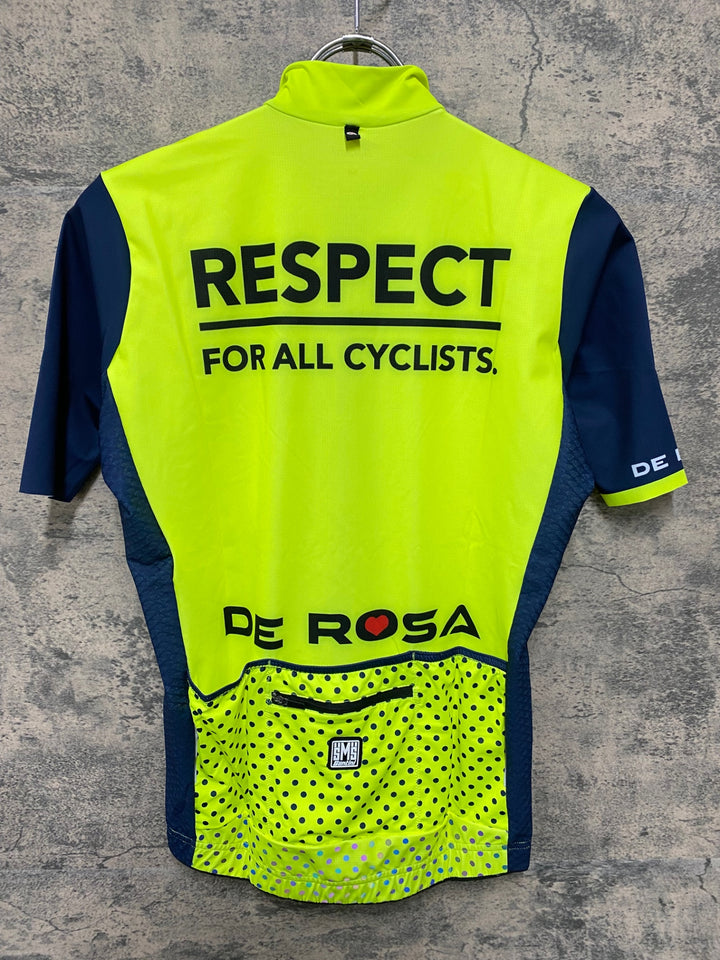 JY864 サンティーニ Santini DE ROSA 半袖 サイクルジャージ ネイビー 黃 M