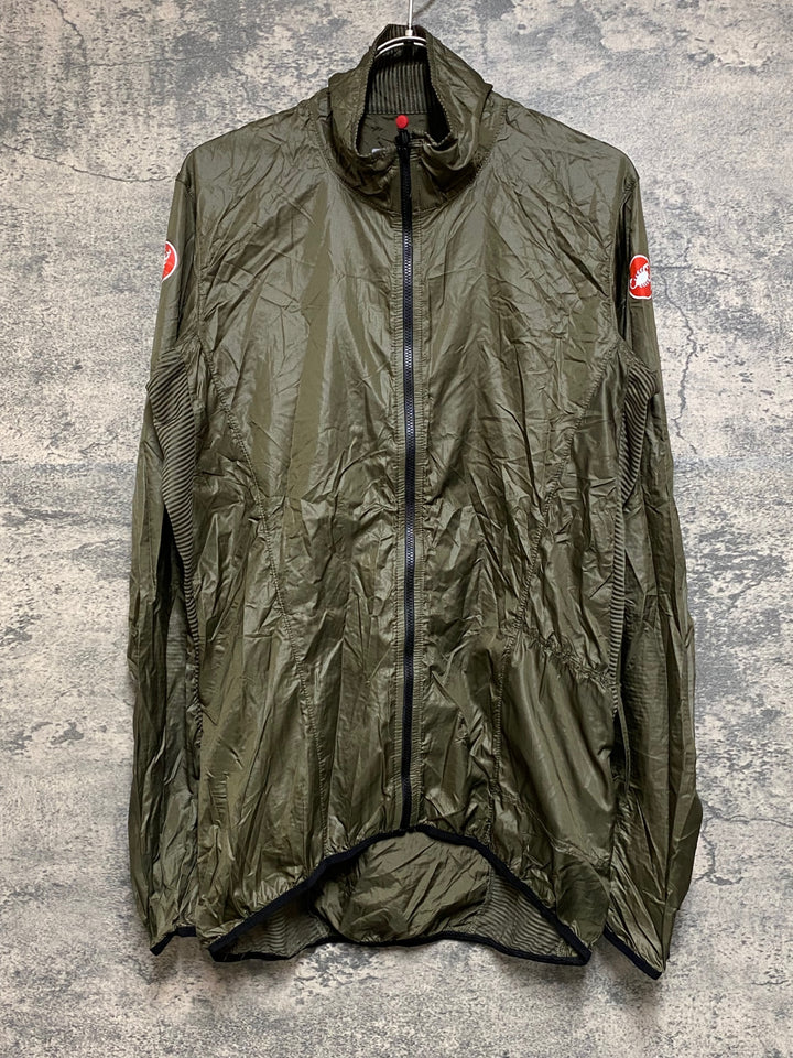 JP536 カステリ CASTELLI 長袖 ウインドブレイカー オリーブ L