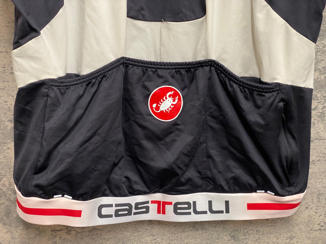 JN603 カステリ castelli 半袖サイクルジャージ 黒白 XXXL 色移り 黄ばみ