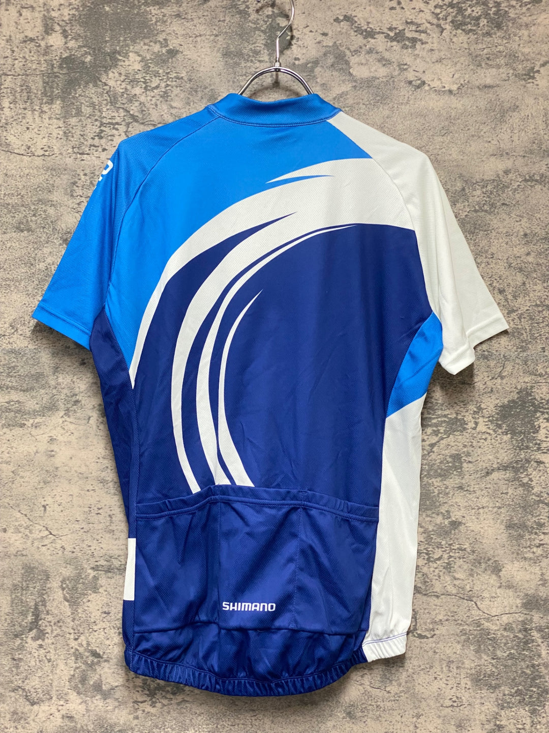 KB077 シマノ SHIMANO 半袖 サイクルジャージ 白 青 L