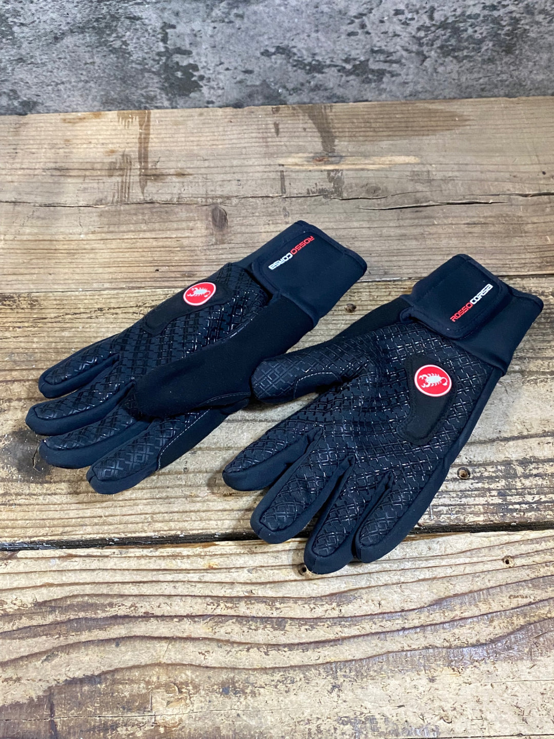 JZ101 カステリ CASTELLI ROSSO CORSA 長指 グローブ 黒 M 裏起毛