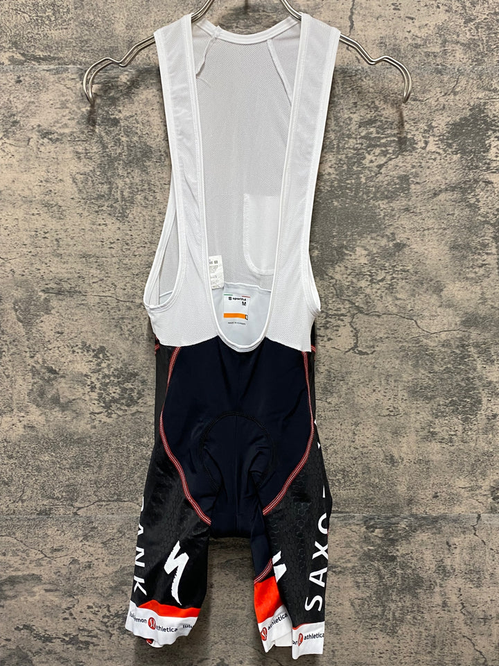 KL656 スポーツフル sportful 半袖 サイクルジャージ ビブショーツセット 白 赤 M SAXO BANK