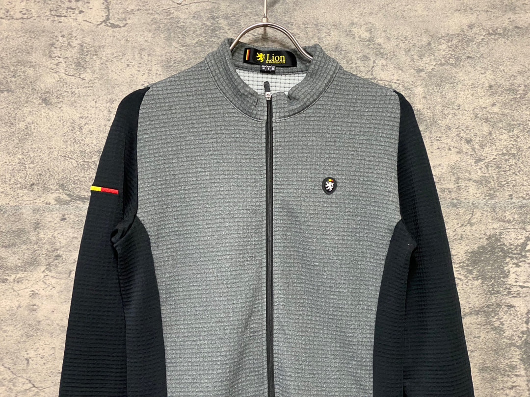 KI099 リオンドカペルミュール Lion de KAPELMUUR 長袖 サイクルジャージ グレー M 裏起毛