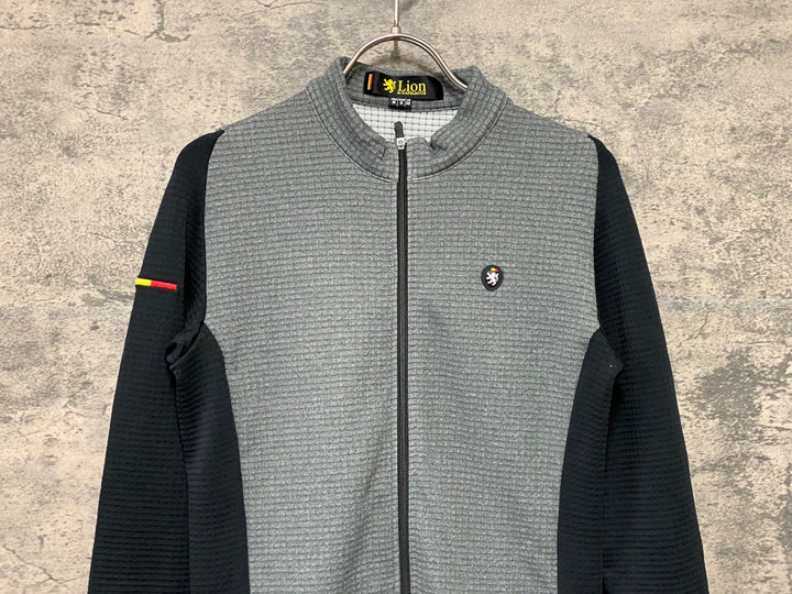 KI099 リオンドカペルミュール Lion de KAPELMUUR 長袖 サイクルジャージ グレー M 裏起毛
