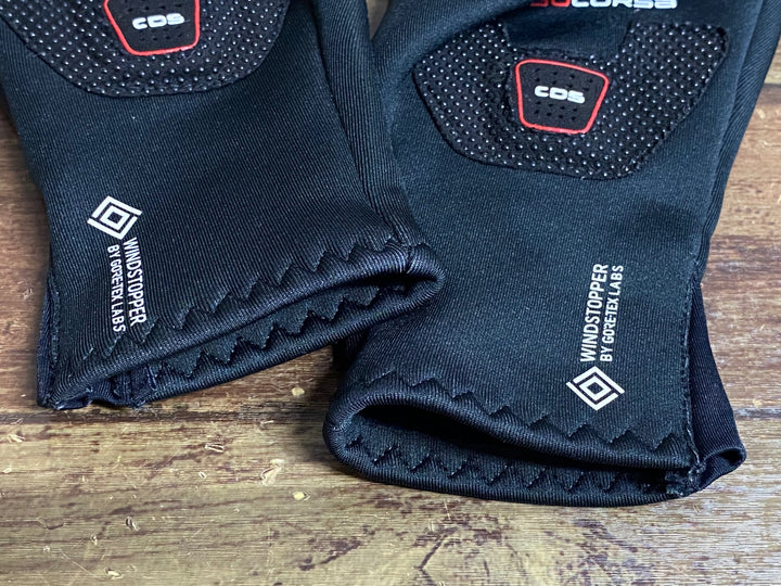 JK209 カステリ CASTELLI ROSSOCORSA perfetto 長指 グローブ 黒 XS 裏起毛 WINDSTOPPER ※タグカット