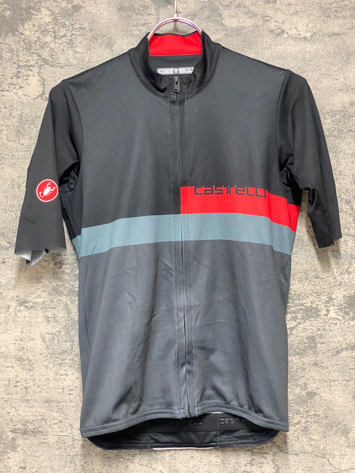 KH468 カステリ CASTELLI 半袖 サイクルジャージ S 黒