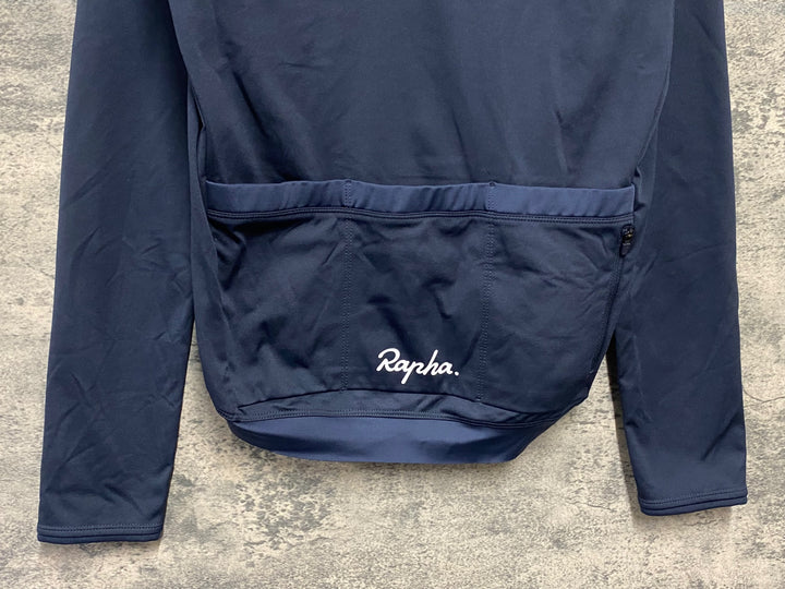 KH655 ラファ Rapha CORE LONG SLEEVE JERSEY 長袖 サイクルジャージ 紺 M 裏起毛