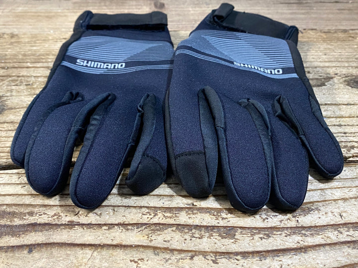 JU696 シマノ SHIMANO 長指 グローブ 黒 M 裏起毛