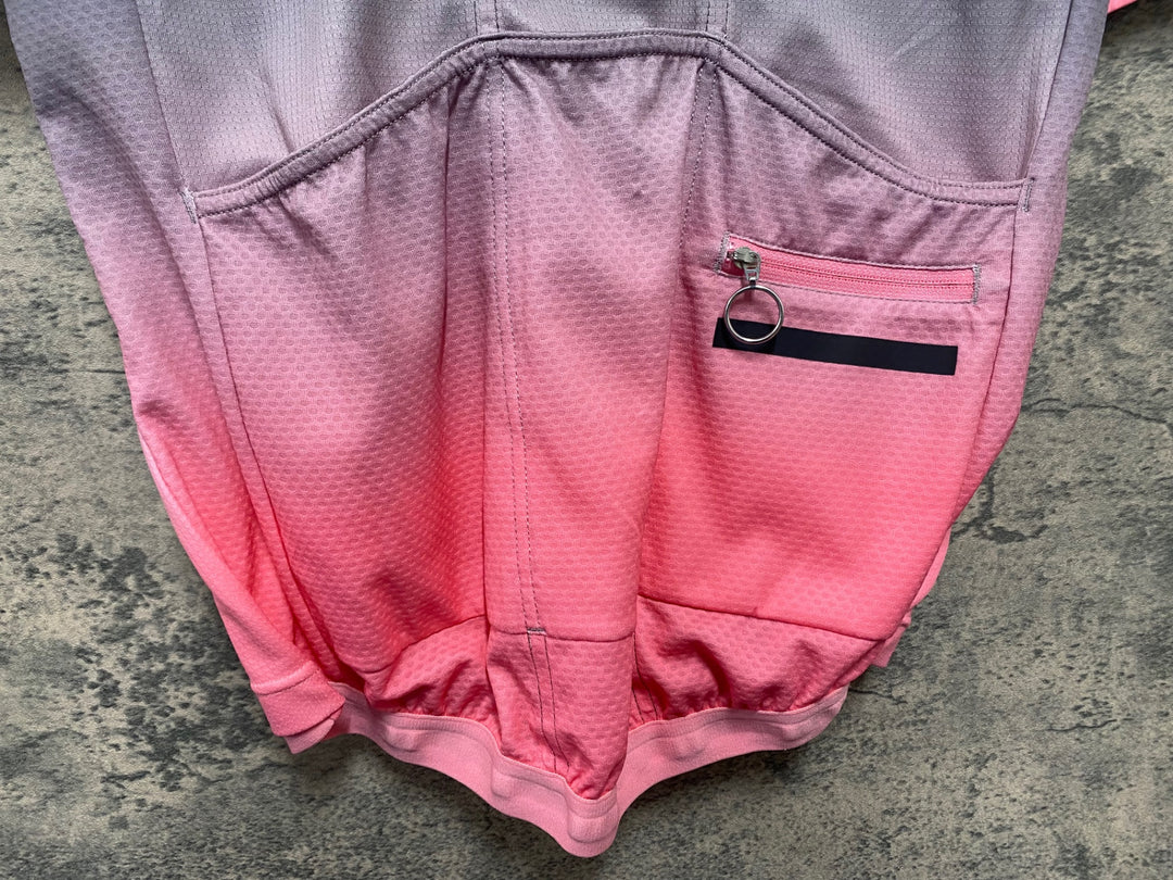 KM206 ラファ Rapha PRO TEAM TRAINING JERSEY 半袖 サイクルジャージ 黒グレーピンク S ※ほつれあり