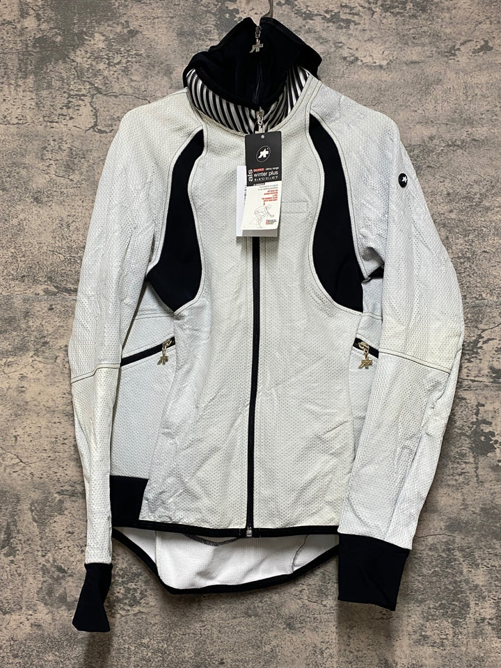 JQ218 アソス assos AIR BLOCK 851 winter plus 長袖サイクルジャケット 白黒 M 裏起毛