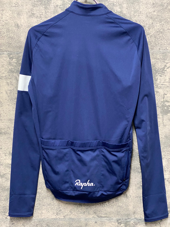 JQ776 ラファ Rapha CORE LONG SLEEVE JERSEY 長袖 サイクルジャージ 紺 S 裏起毛