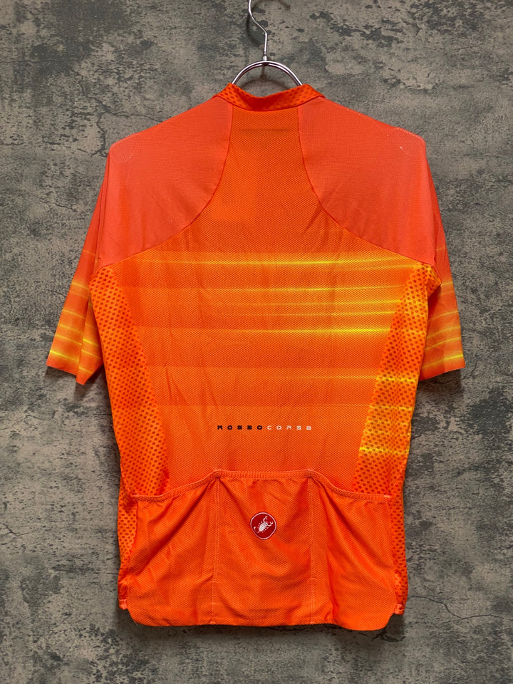 KE512 カステリ CASTELLI ROSSO CORSA 半袖 サイクルジャージ オレンジ L
