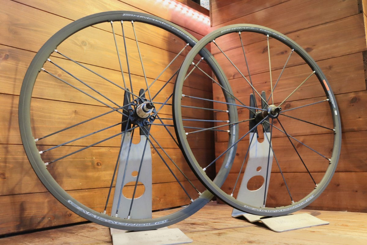 カンパニョーロ CAMPAGNOLO シャマル ミレ SHAMAL MILLE アルミ クリンチャー ホイールセット シマノ12/11S ナローリム  15C 【南麻布店】