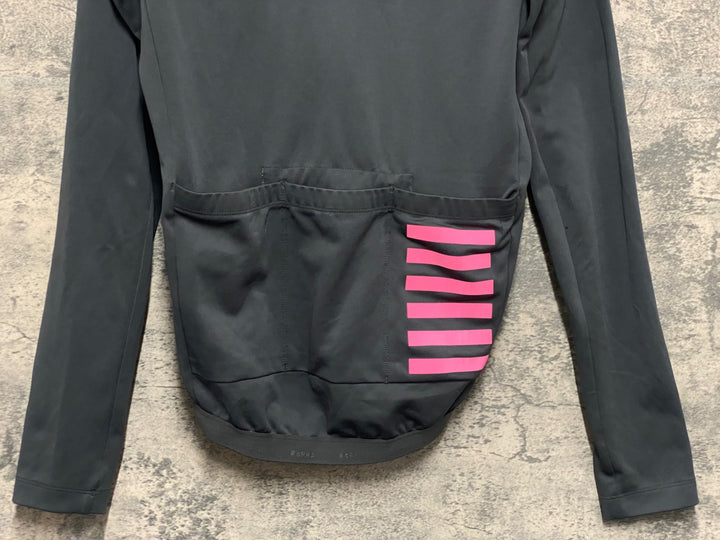 KM627 ラファ Rapha PRO TEAM LONG SLEEVE TRAINING JERSEY 長袖 サイクルジャージ グレー S ※擦れ等使用感あり