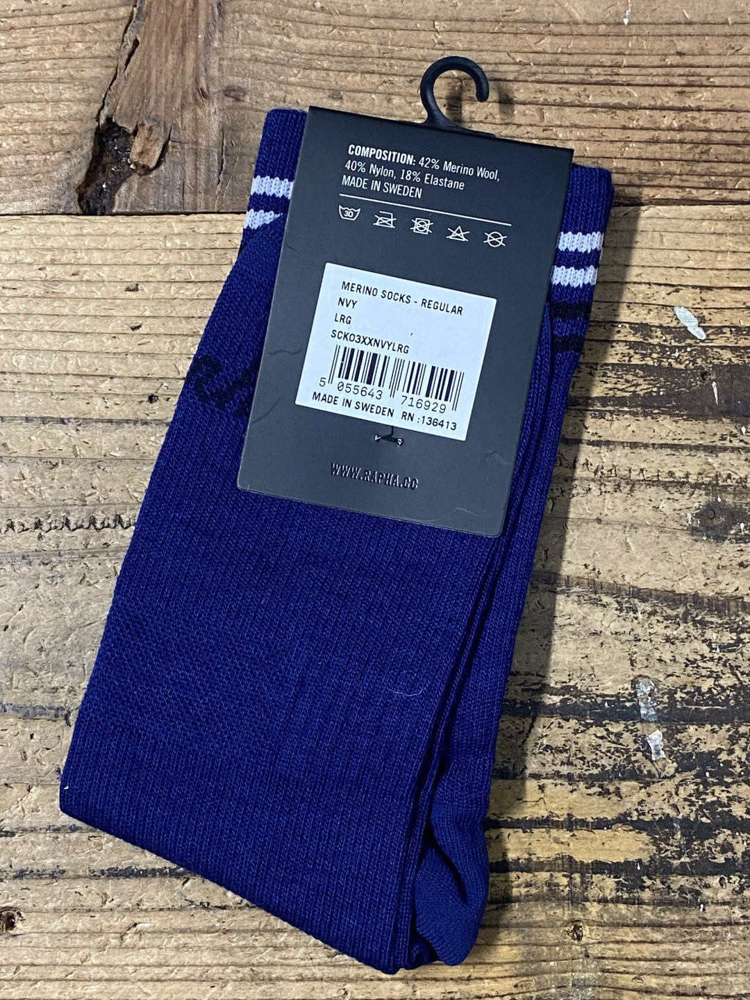 KC698 ラファ Rapha MERINO SOCKS REGULAR ソックス 紺 L