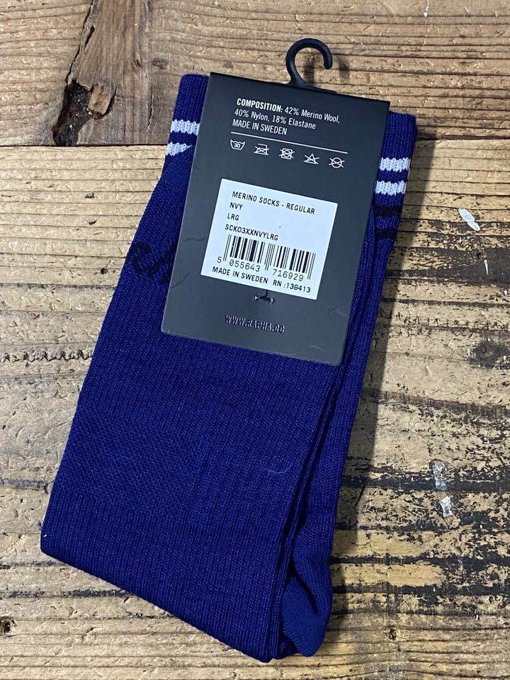 KC698 ラファ Rapha MERINO SOCKS REGULAR ソックス 紺 L
