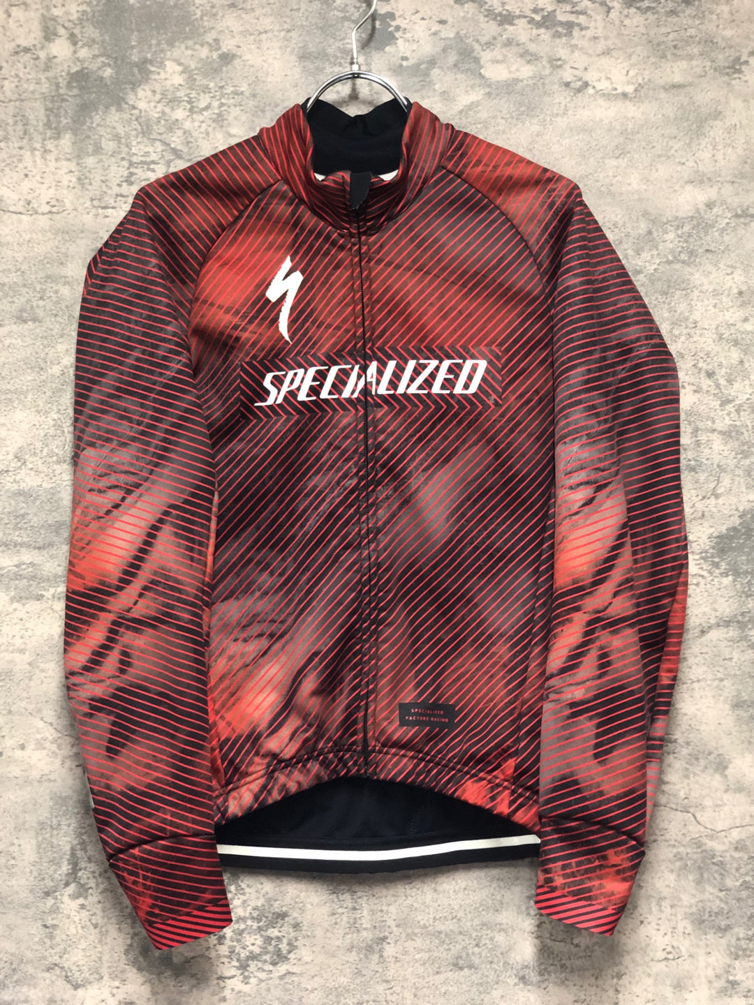 KI983 スペシャライズド SPECIALIZED Men's Team SL Expert Softshell Jacket 長袖 サイクルジャケット 裏起毛 赤黒 M