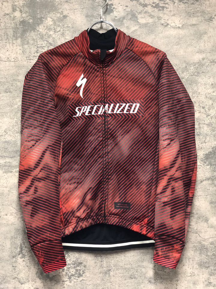 KI983 スペシャライズド SPECIALIZED Men's Team SL Expert Softshell Jacket 長袖 サイクルジャケット 裏起毛 赤黒 M