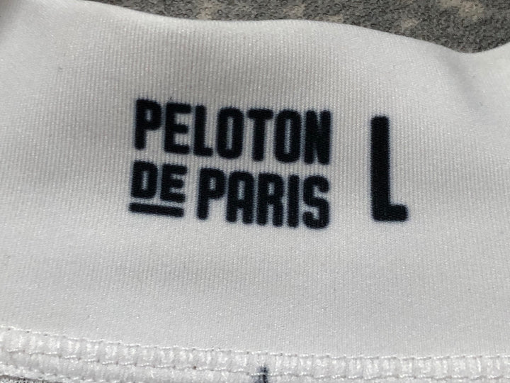 JJ818 プロトンドパリ PELOTON DE PARIS Domestique Jersey MEN 半袖 サイクルジャージ 白 黒 L