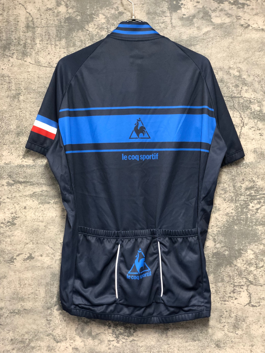 KK453 ルコックスポルティフ le coq sportif 半袖 サイクルジャージ 紺 O