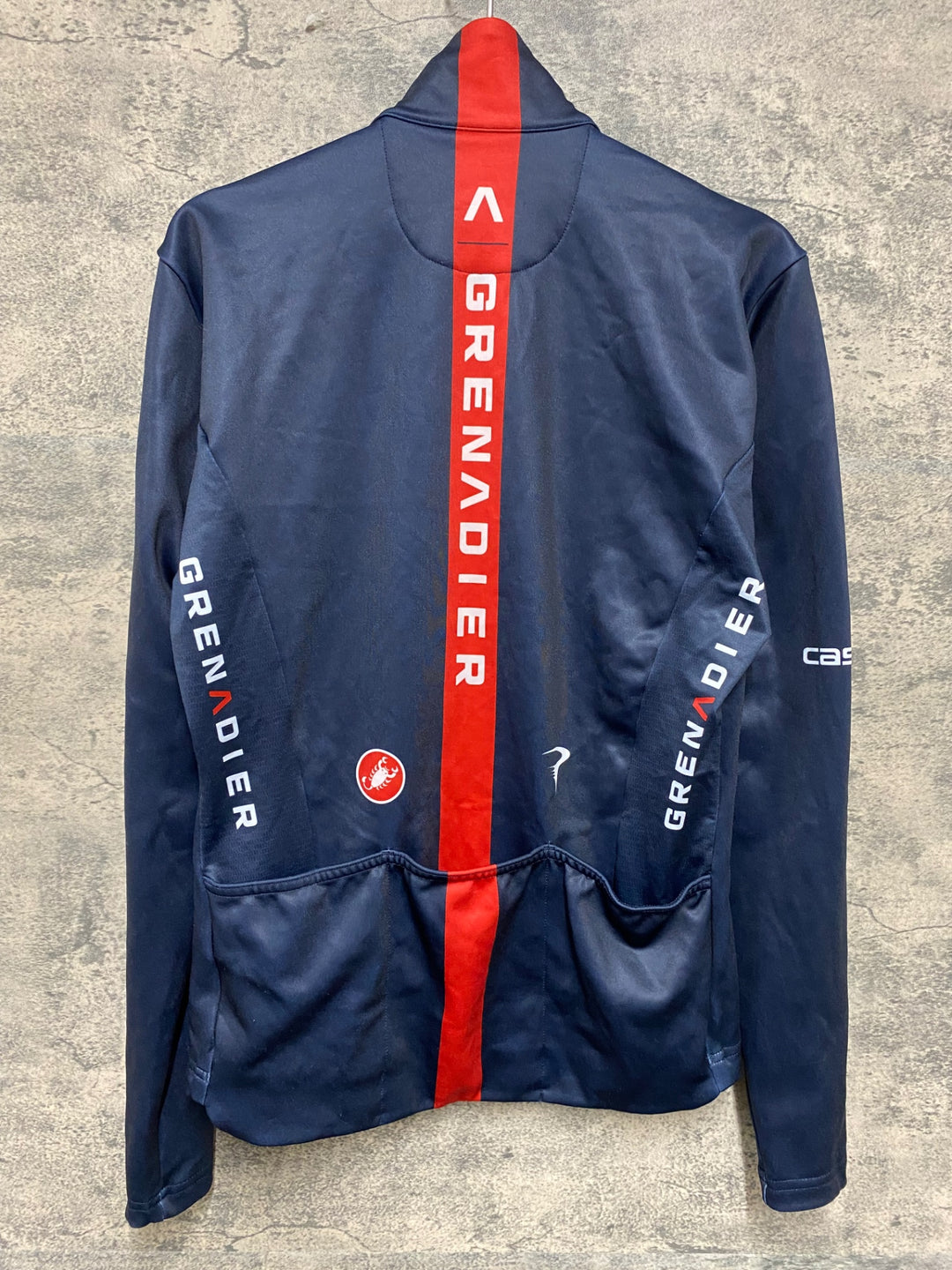 KG030 カステリ CASTELLI GRENADIER 長袖 サイクルジャージ 濃紺 M ※擦れ