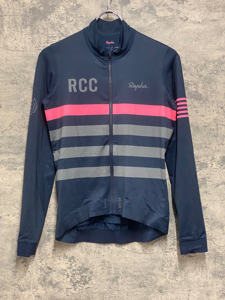 JZ975 ラファ Rapha RCC PRO TEAM LONG SLEEVE JERSEY 長袖 サイクルジャージ ネイビー S