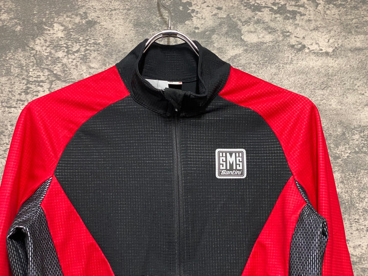 JH181 サンティーニ Santini 長袖 サイクルジャケット 黒 赤 M
