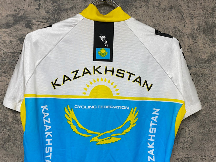 JH179 アソス ASSOS 半袖 サイクルジャージ 白 水 M KAZAKHSTAN