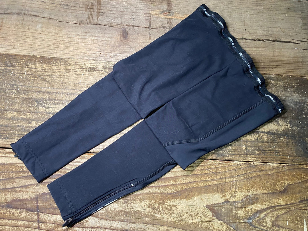 JJ492 カステリ CASTELLI MANO FLEX レッグウォーマー 黒 S 裏起毛