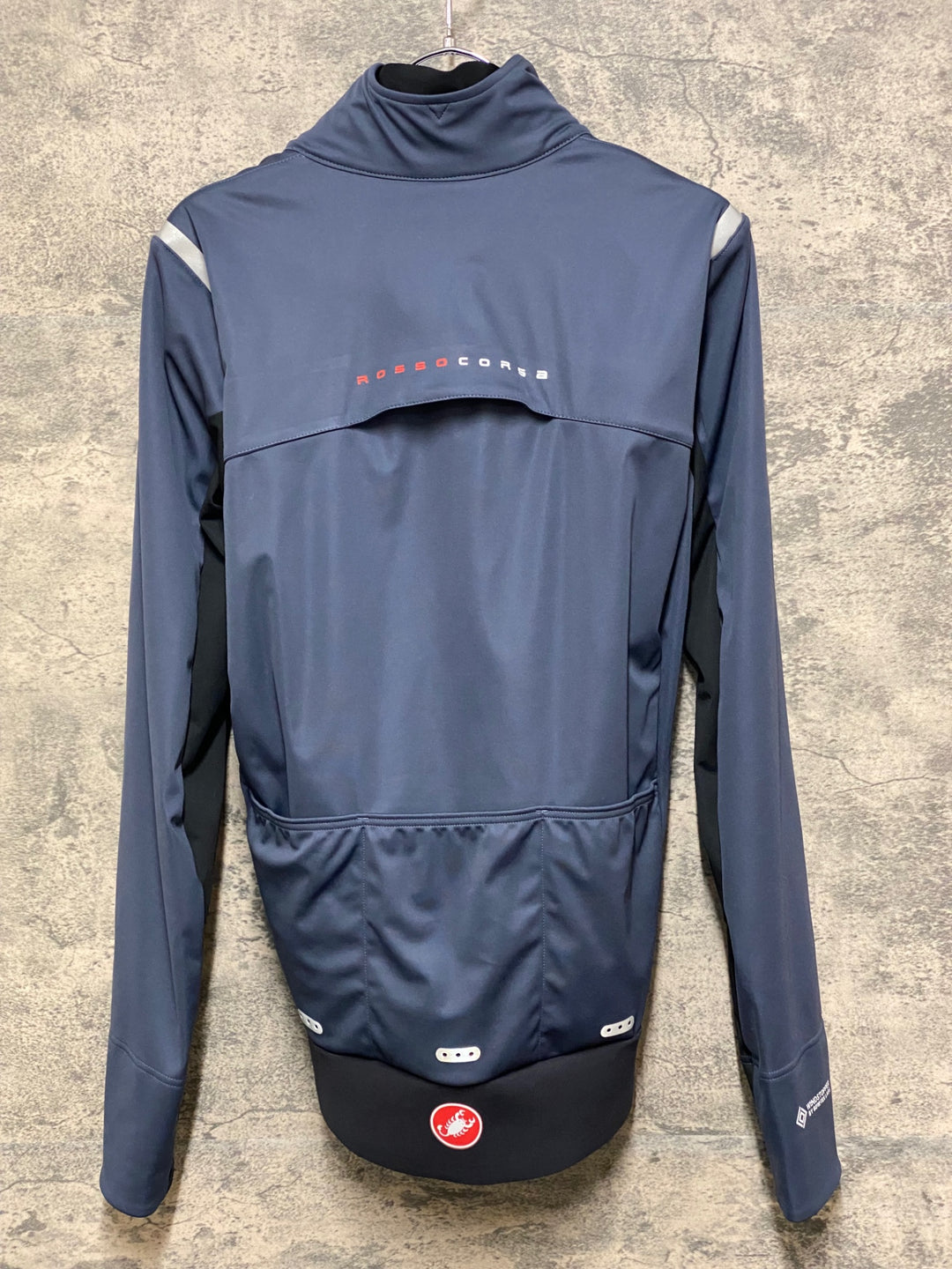 JQ759 カステリ CASTELLI ALPHA DOPPIO ROS JACKET 長袖 サイクルジャケット グレー M ROSSOCORSA WINDSTOPPER