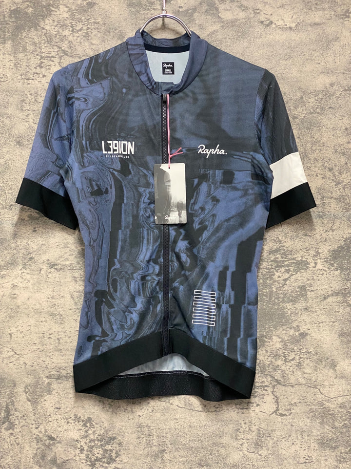 JT011 ラファ Rapha LEGION PRO TEAM RAINING JERSEY 半袖サイクルジャージ 紺 S
