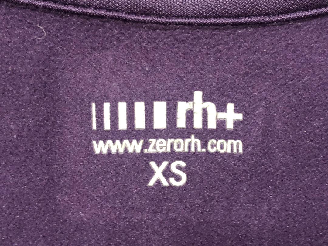 JH012 rh+ 長袖 サイクルジャージ ハーフジップ 紫 白 XS 裏起毛