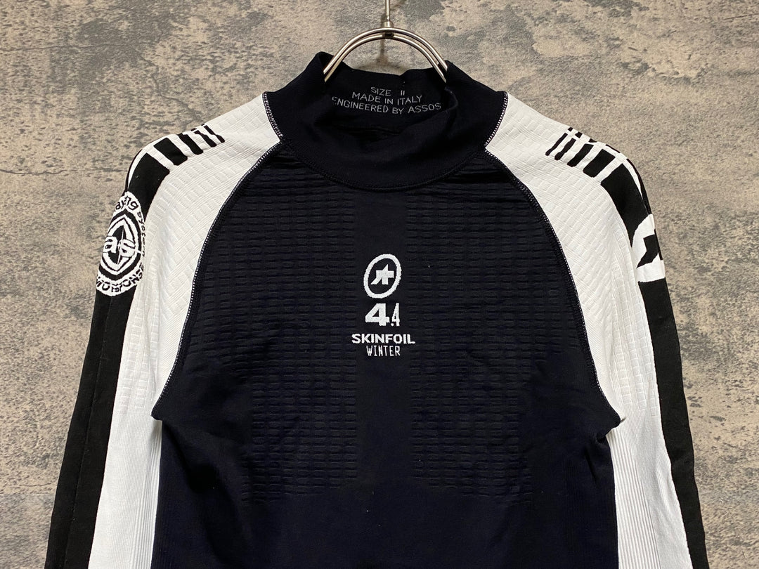 KH641 アソス ASSOS SKINFOIL WINTER 4.4 長袖 ベースレイヤー 黒 白 SIZE 2