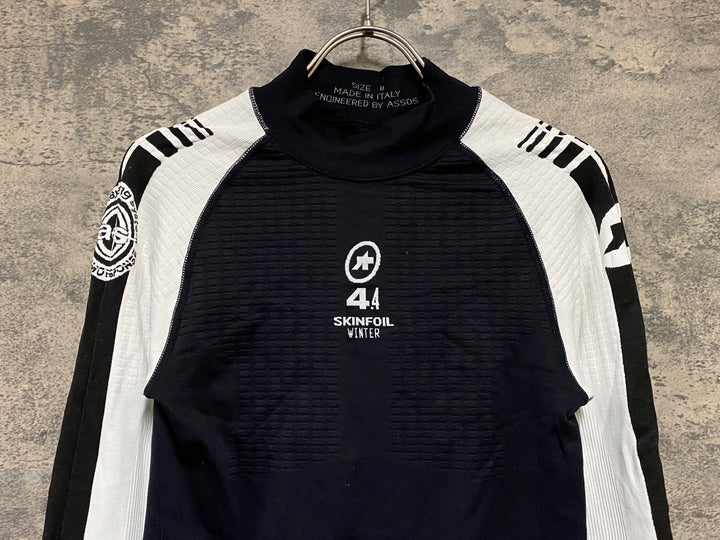 KH641 アソス ASSOS SKINFOIL WINTER 4.4 長袖 ベースレイヤー 黒 白 SIZE 2