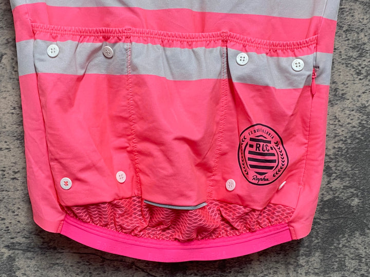 KF569 ラファ Rapha RCC MID WEIGHT JERSEY 半袖 サイクルジャージ ピンク XS ※汚れあり