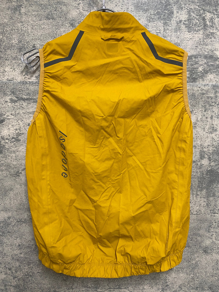 KO578 イザドア Isadore SIGNATURE RAIN GILET サイクルベスト ジレ 黄 M