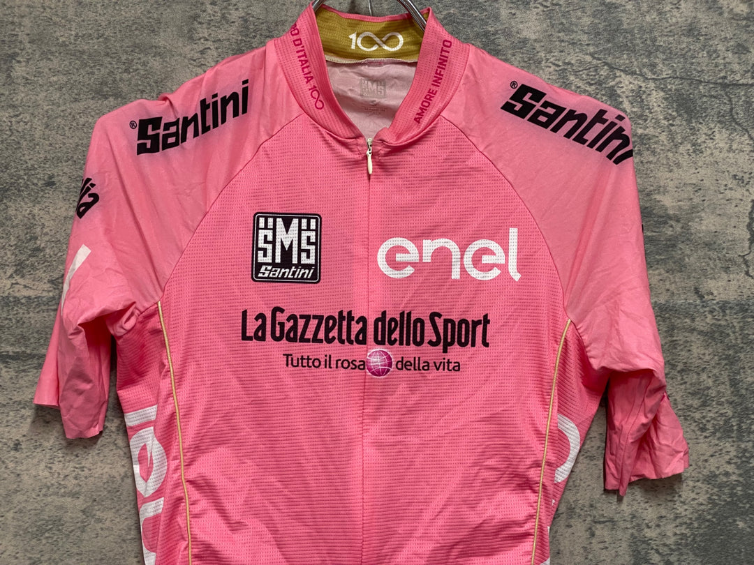 JU561 サンティーニ Santini 半袖 サイクルジャージ ピンク S GIRO D’ITALIA 100