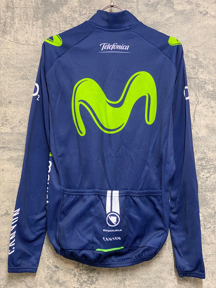 JS493 エンデュラ ENDURA 長袖 サイクルジャージ 濃紺 サイズ不明 movistar ※タグ劣化