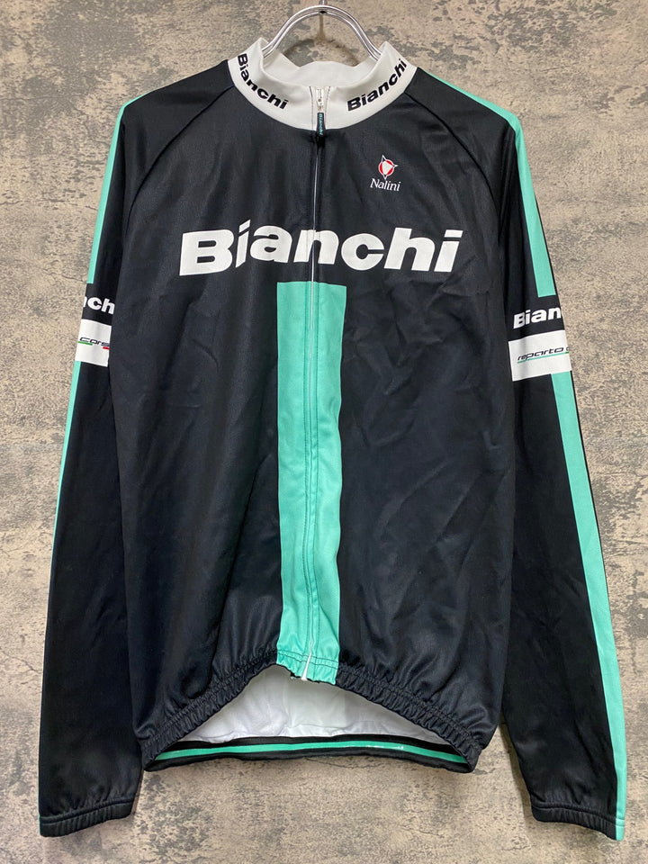 KE357 ナリーニ nalini ビアンキ Bianchi 長袖 サイクルジャージ 裏起毛 L 黒
