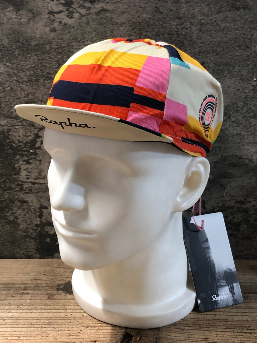 KD255 ラファ Rapha RCC ANNUAL CAP サイクルキャップ ベージュ 総柄 ワンサイズ